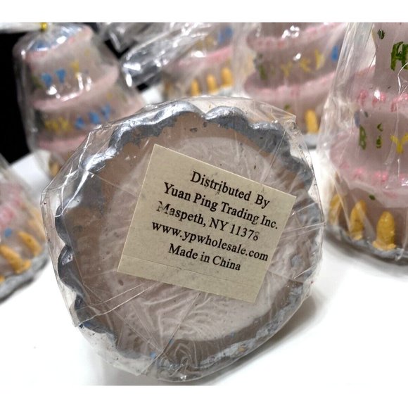 Happy Birthday Cake Candles Lot 6pc Set Pink Tier Cake Candle for Parties - Picture 7 of 12